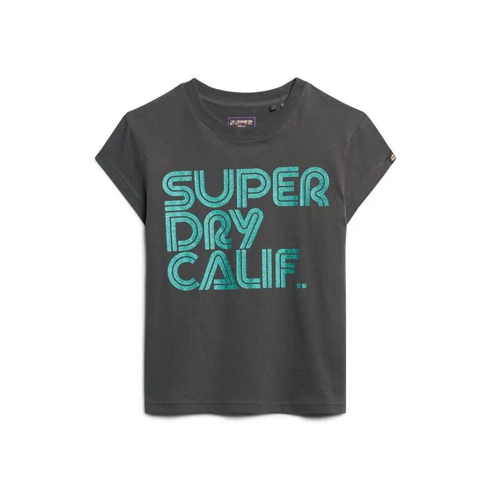 Women's glitter logo t-shirt Superdry Retro