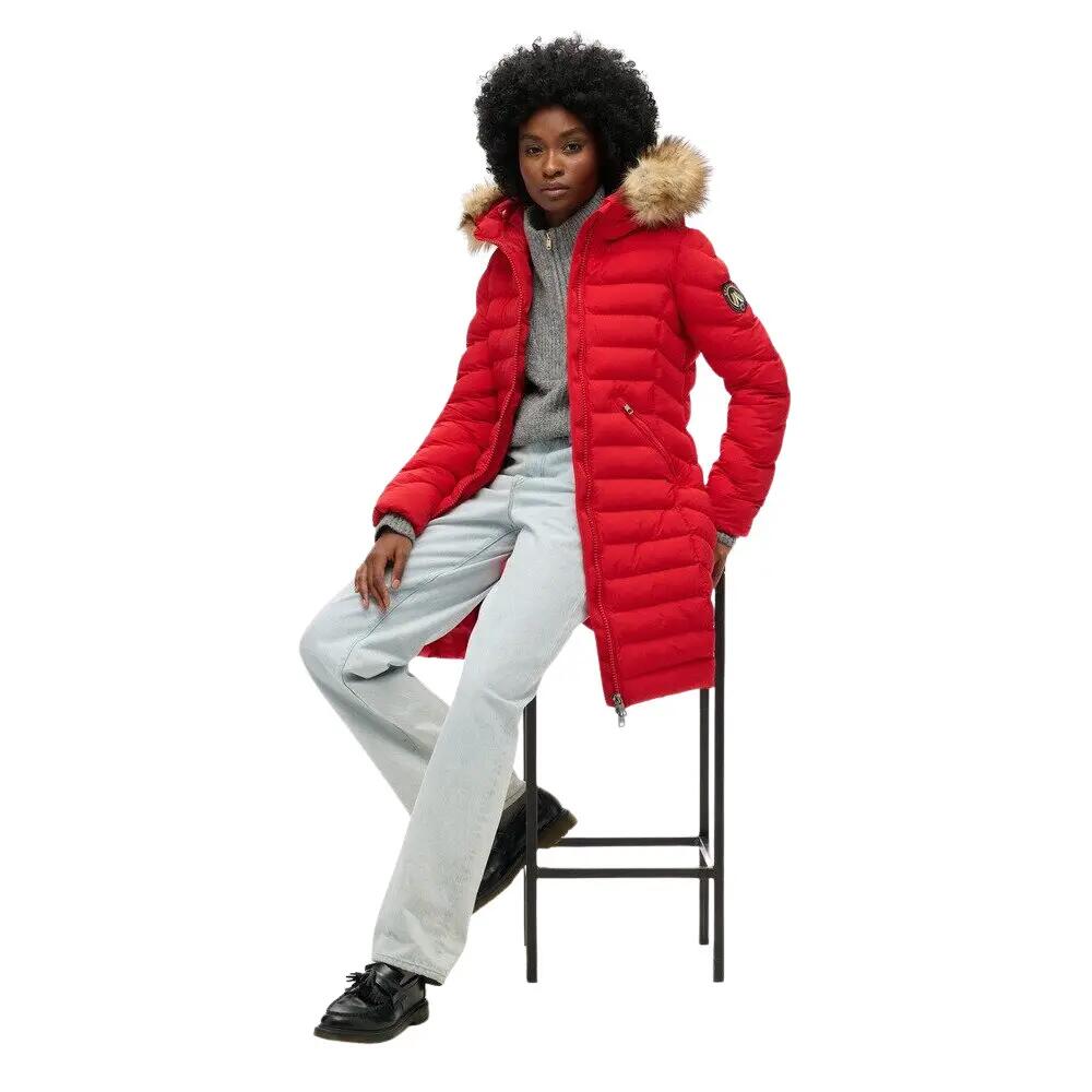 Doudoune mi-longue à capuche en fourrure synthétique femme Superdry 4/7