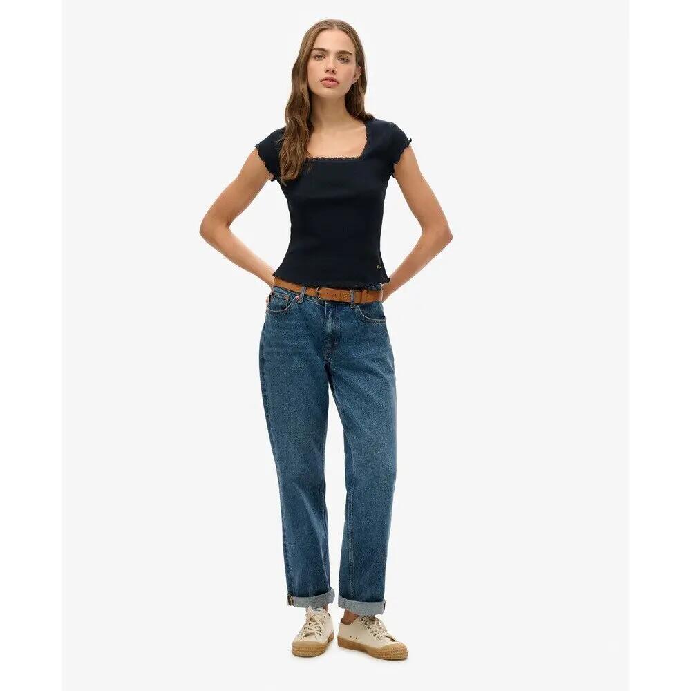 Camiseta de mujer con cuello cuadrado Superdry Essential 2/4
