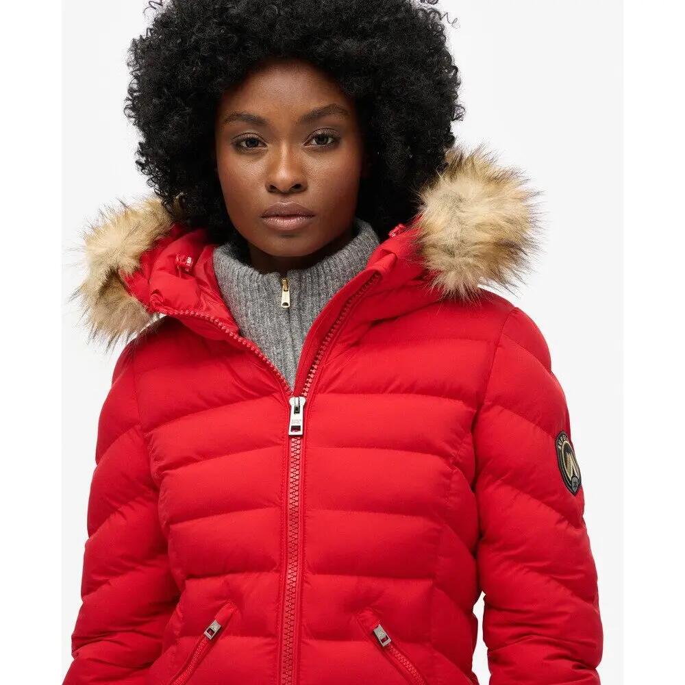 Doudoune mi-longue à capuche en fourrure synthétique femme Superdry 6/7