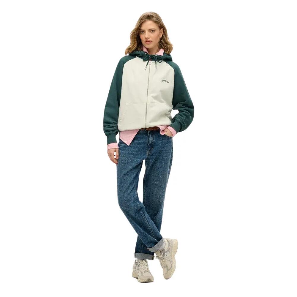 Sweatshirt à capuche zippé manches raglan femme Superdry Logo Essential 2/6