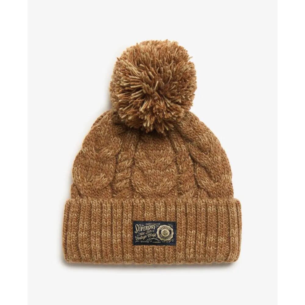 Thick cable knit beanie women Superdry