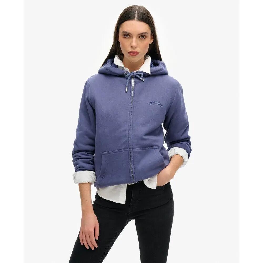 Felpa da donna con cappuccio e cerniera con fodera in lana Superdry 2/6