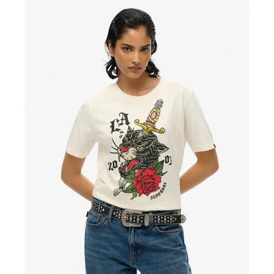 Lässiges T-Shirt, Damen Superdry Neo Trad Tattoo