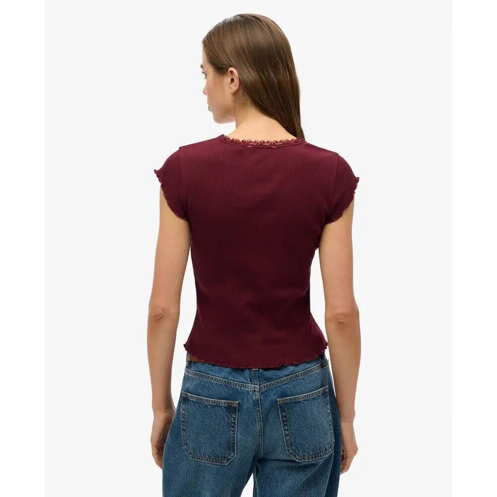 Dames-T-shirt met vierkante hals Superdry Essential 3/4