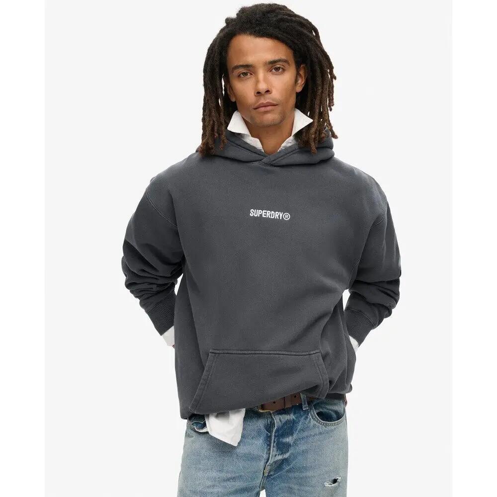 Felpa con cappuccio ampia con motivo e micro logo Superdry 3/6