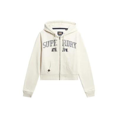 Korte casual dames hoodie met rits superdry athletic essentials