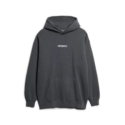 Ruime hoodie met print en micro logo superdry
