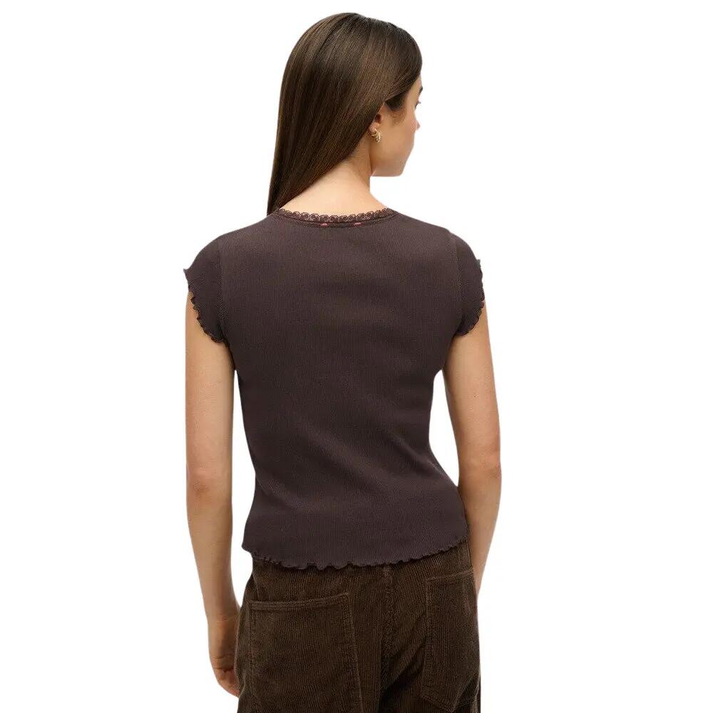 T-shirt de gola quadrada para mulher Superdry Essential 3/4