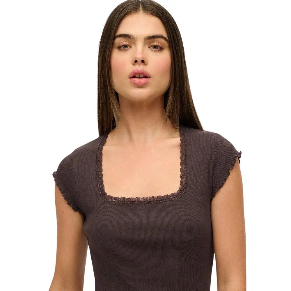T-shirt de gola quadrada para mulher Superdry Essential 4/4