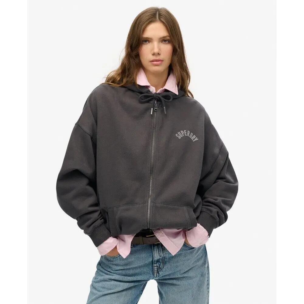 Sweatshirt à capuche zippé oversize femme Superdry Athletic Essentials 2/7