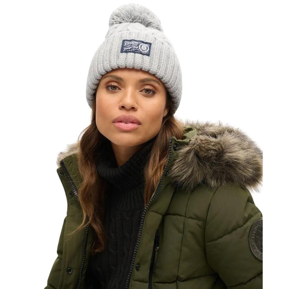 Bonnet épais en maille torsadée femme Superdry 3/4