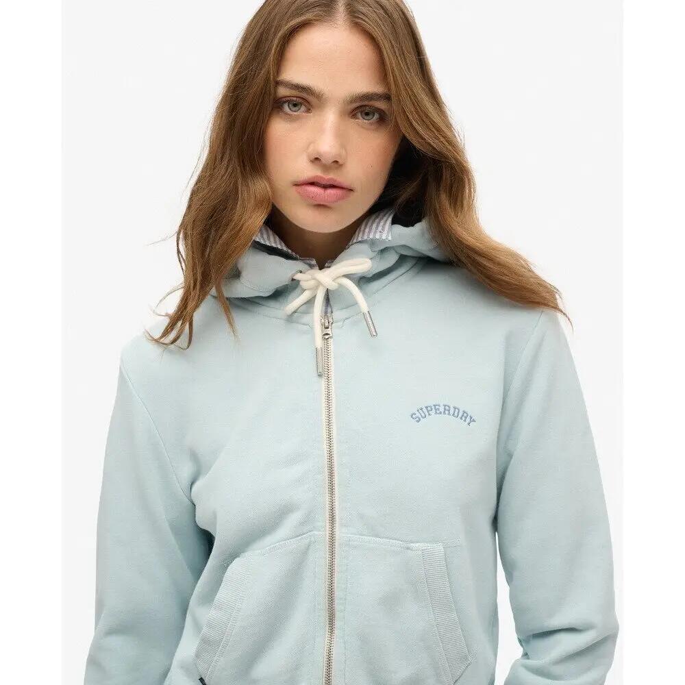 Kurze Damen Kapuzenjacke mit Reißverschluss und Logo Superdry Essential 5/6