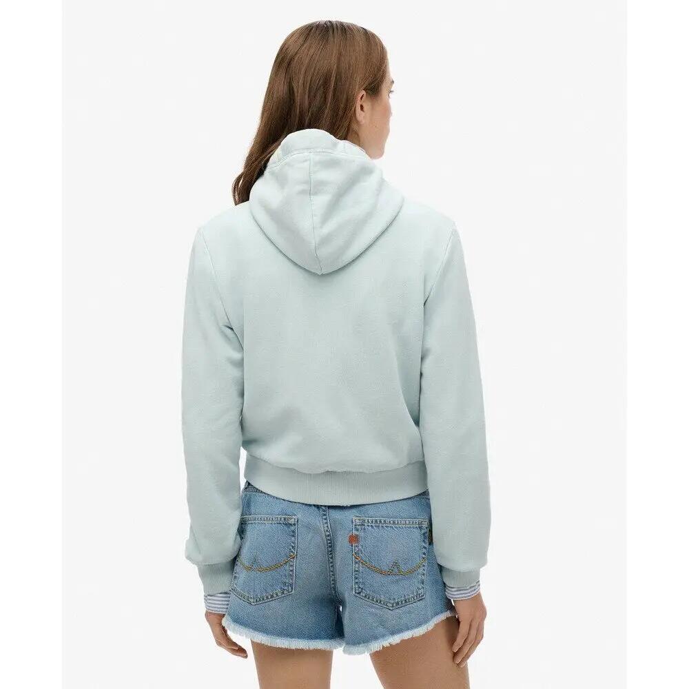 Kurze Damen Kapuzenjacke mit Reißverschluss und Logo Superdry Essential 4/6