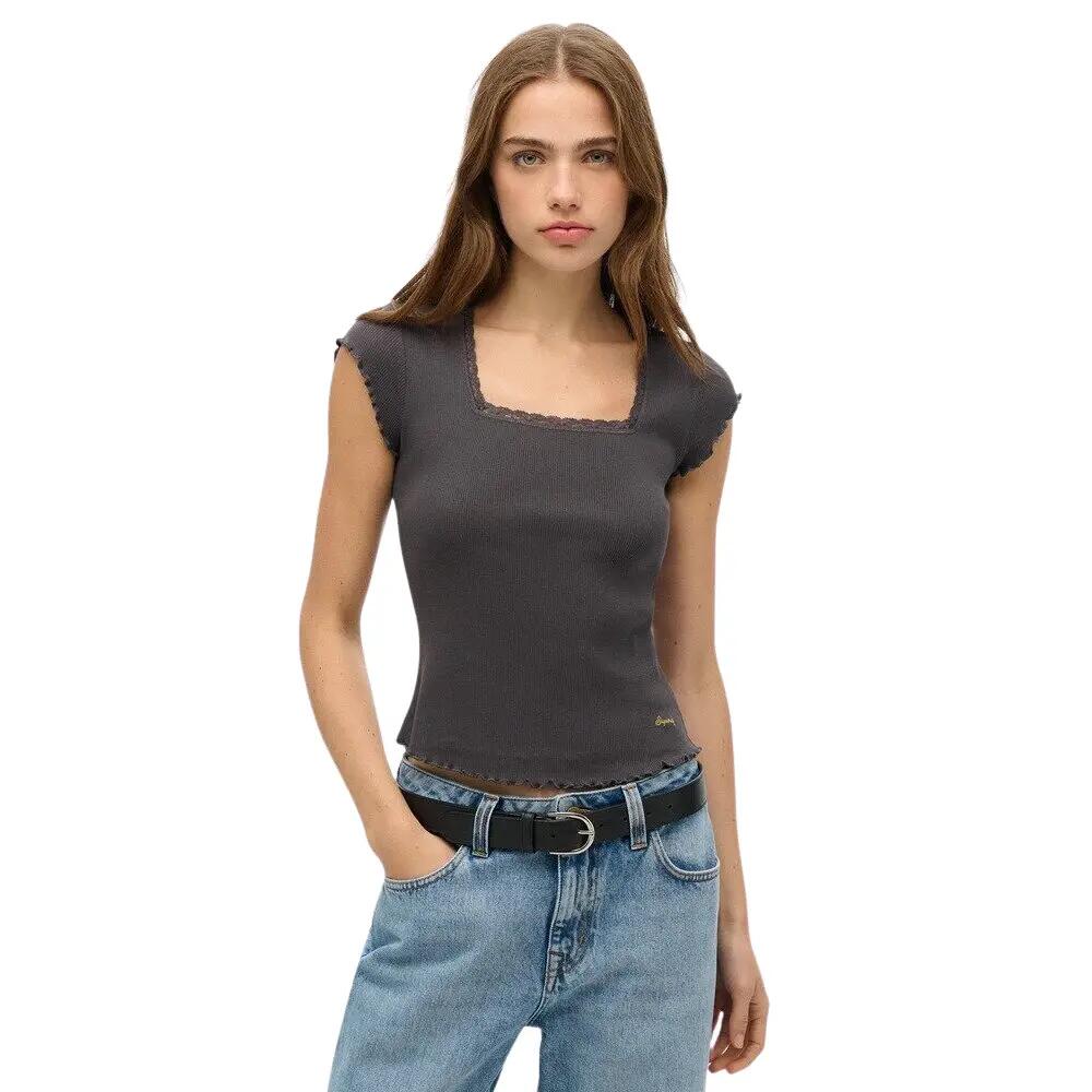 T-shirt de gola quadrada para mulher Superdry Essential 2/6