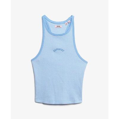 Gestreept tanktop met racerback en logo voor dames superdry essential