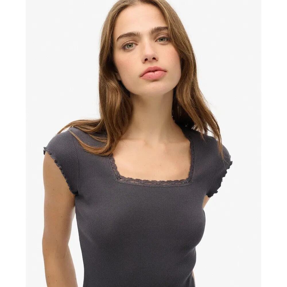 T-shirt de gola quadrada para mulher Superdry Essential 5/6