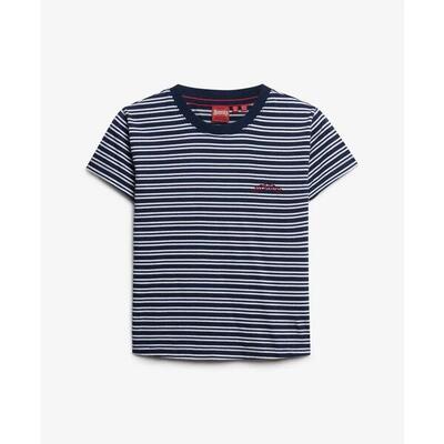 Strand t-shirt voor dames met strepen superdry essential logo