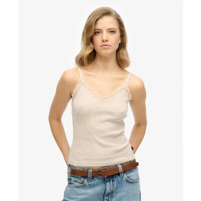 Korte top met kanten rand voor dames superdry essential