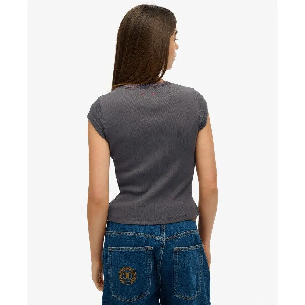 T-shirt à liseré en dentelle femme Superdry Essential 4/6