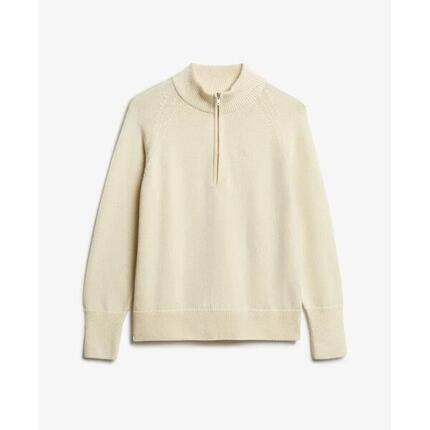 Pull classique à col zippé coton femme Superdry