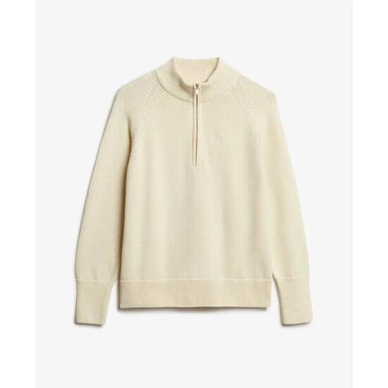 Pull classique à col zippé coton femme Superdry