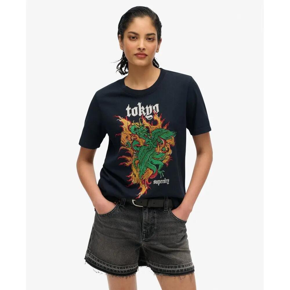 T-shirt décontracté femme Superdry Vintage Logo Tokyo 2/4