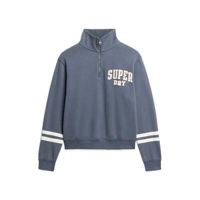Dames sweatshirt met ritskraag en applique motief superdry athletic essentials