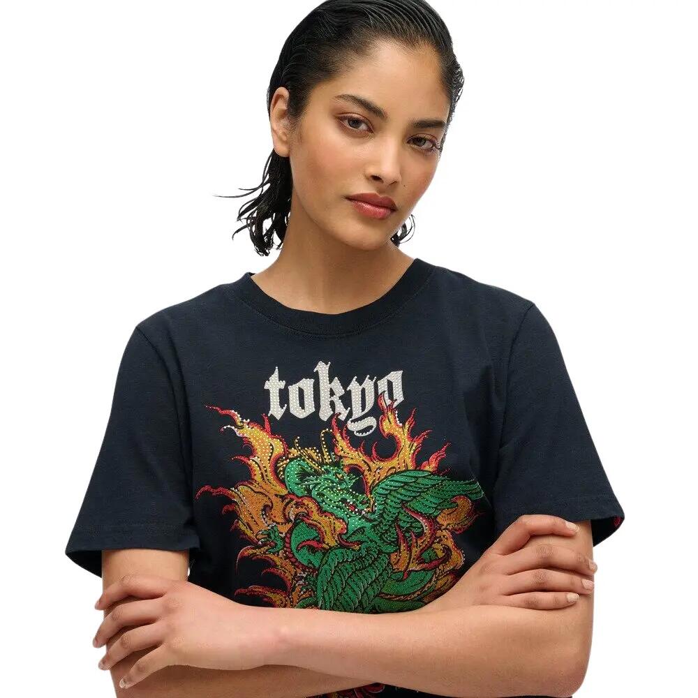 T-shirt décontracté femme Superdry Vintage Logo Tokyo 4/4