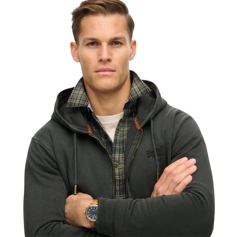 Logo-gedruckter, gefärbter Reißverschluss-Hoodie Superdry Essential 5/6