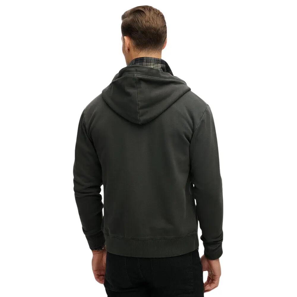 Logo-gedruckter, gefärbter Reißverschluss-Hoodie Superdry Essential 4/6