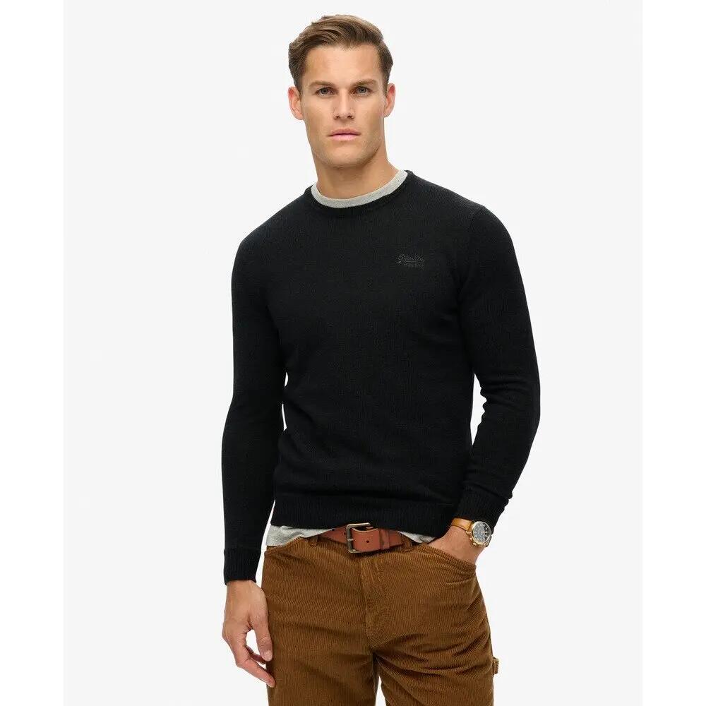 Pull Noir Homme Superdry Essential Slim Fit Crew Jumper 3/7