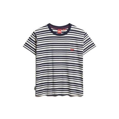 Strand t-shirt voor dames met strepen superdry essential logo