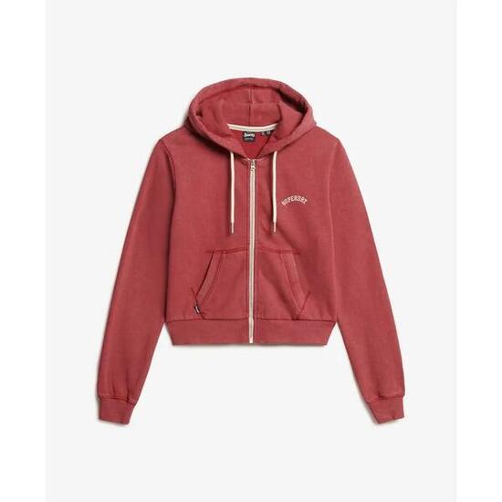 Damska krótka bluza z kapturem z zamek i logo Superdry Essential