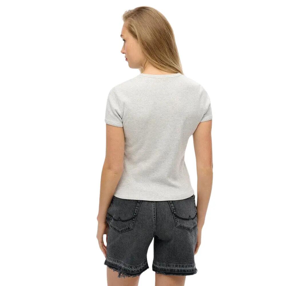 T-shirt côtelé à logo femme Superdry Essential 3/4