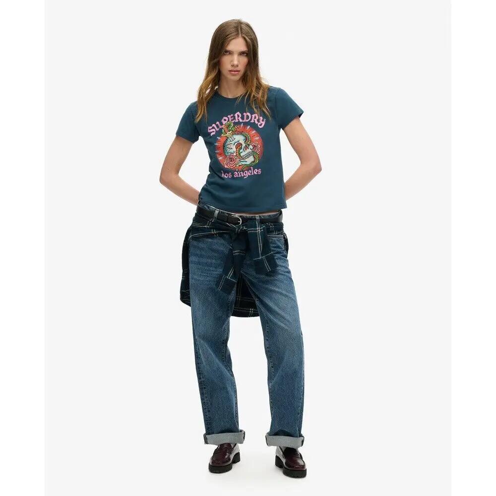 T-shirt ajusté à strass effet tatouage femme Superdry 2/6