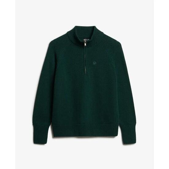 Pull classique à col zippé coton femme Superdry