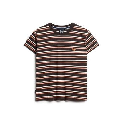Strand t-shirt voor dames met strepen superdry essential logo