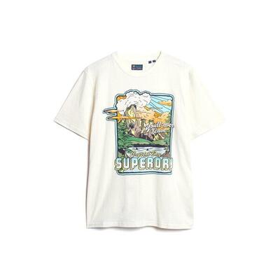 T-shirt met fluorekenning superdry travel