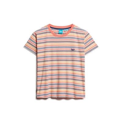 Strand t-shirt voor dames met strepen superdry essential logo