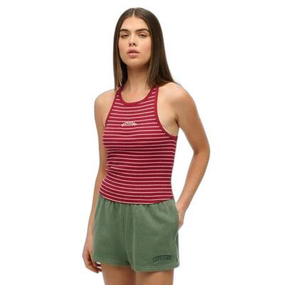 Gestreept tanktop met racerback en logo voor dames superdry essential