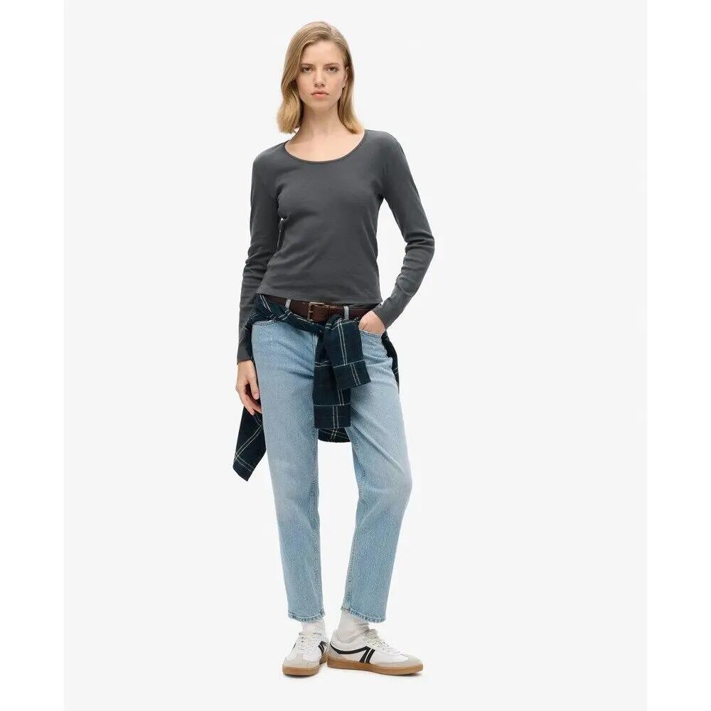 T-shirt manches longues finement côtelé et encolure dégagée femme Superdry 3/5