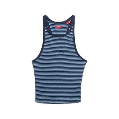 Gestreept tanktop met racerback en logo voor dames superdry essential