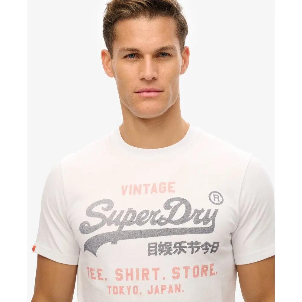 T-shirt Blanc Homme Superdry Vl Heritage Relaxed 4/5