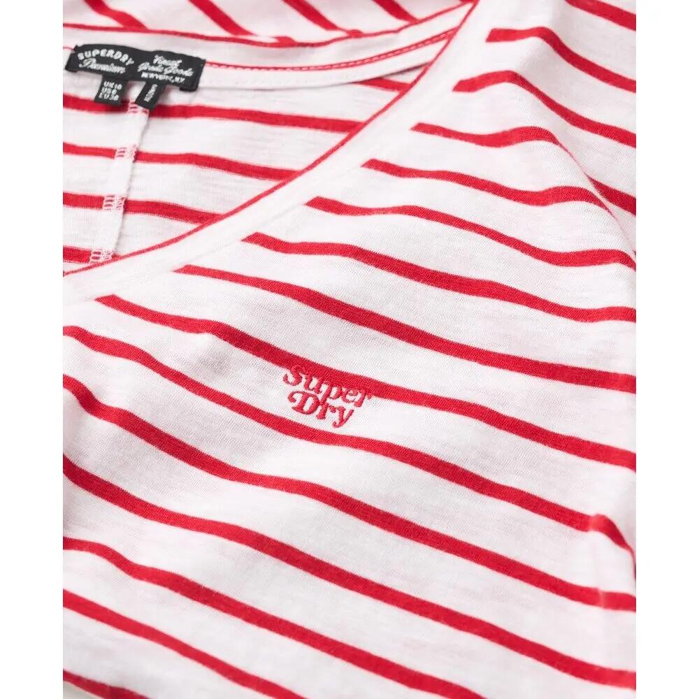 T-shirt flammé à logo brodé et col V femme Superdry 5/6