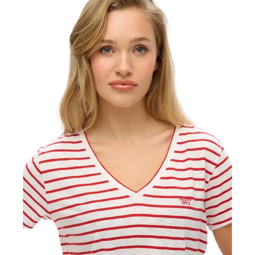 T-shirt flammé à logo brodé et col V femme Superdry 4/6