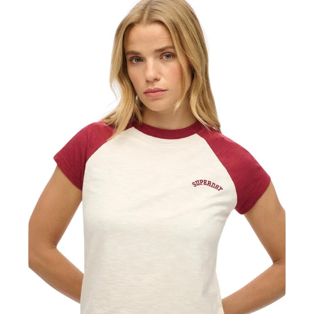 T-shirt en coton bio à manches raglan et à logo femme Superdry Essential 4/5