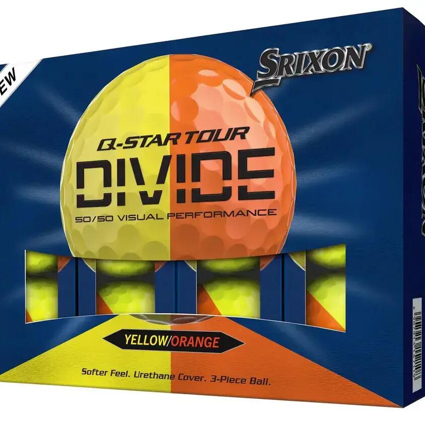 Srixon Q-Star Tour Divide 2026, balles de golf colorées, 12 unités, orange