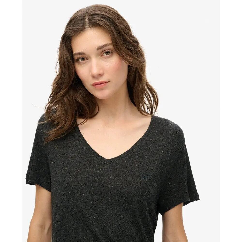 T-shirt flammé à col V et texte brodé femme Superdry Studio 4/5