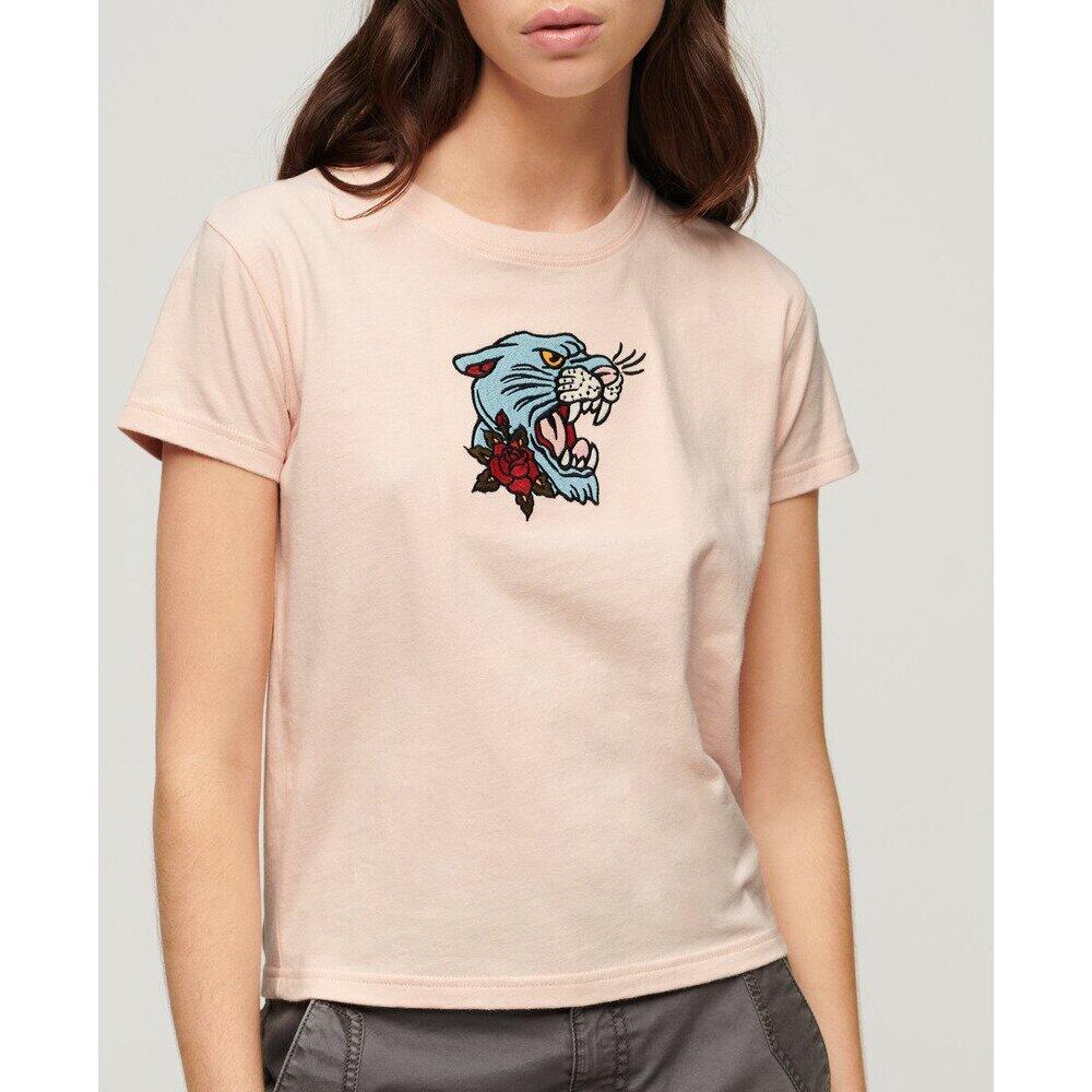 T-shirt aderente ricamato effetto tatuaggio donna Superdry 3/7
